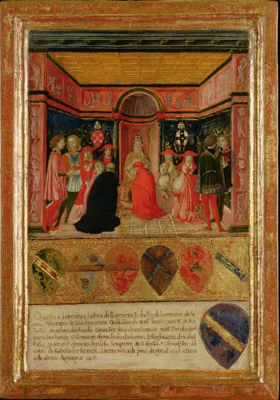 Le Pape Pie II (1405-64) ordonnant le cardinal Francesco Piccolomini Todeschi (1439-1503) 1460 - Lorenzo di Pietro Vecchietta